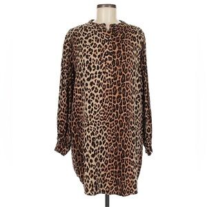 Leopard Print Long Sleeve Dress H&M Oversized